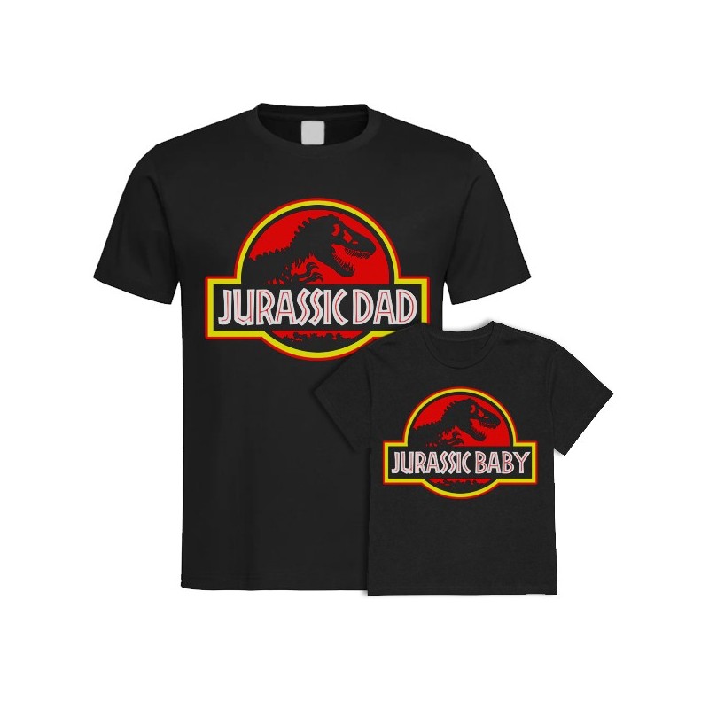 Kit di coppia: t-shirt papà + t-shirt bimbo Jurassic Dad & Jurassic Baby!