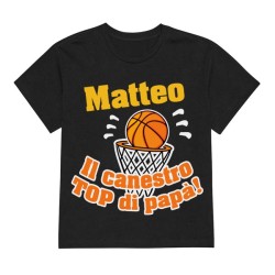 Kit di coppia: t-shirt papà + t-shirt bimbo o bimba Canestro Basket Top! Personalizzate con i nomi!