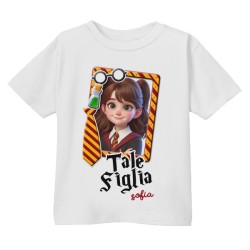 Kit di coppia: t-shirt mamma + t-shirt bimba Tale Mamma Tale Figlia scuola magia, personalizzato con i nomi!