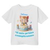 T-shirt Maglietta bimbo Primo Compleanno, adesso ho 1 anno! Personalizzata con il nome! Gattino!