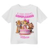 T-shirt Maglietta bimba Primo Compleanno, adesso ho 1 anno! Personalizzata con il nome! Animaletti giungla safari!