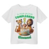 T-shirt Maglietta bimbo o bimba Primo Compleanno, adesso ho 1 anno! Personalizzata con il nome! Animaletti giungla safari!