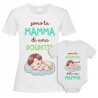 Kit di coppia: t-shirt mamma + body bimbo o bimba Polpetta di Mamma! Personalizzato con il nome del bebè!