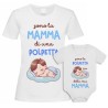 Kit di coppia: t-shirt mamma + body bimbo Polpetta di Mamma! Personalizzato con il nome del bebè!