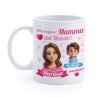 Tazza Mug Alla migliore Mamma del mondo! Personalizzata con nomi di madre e bimbo! Personaggi cartoon!