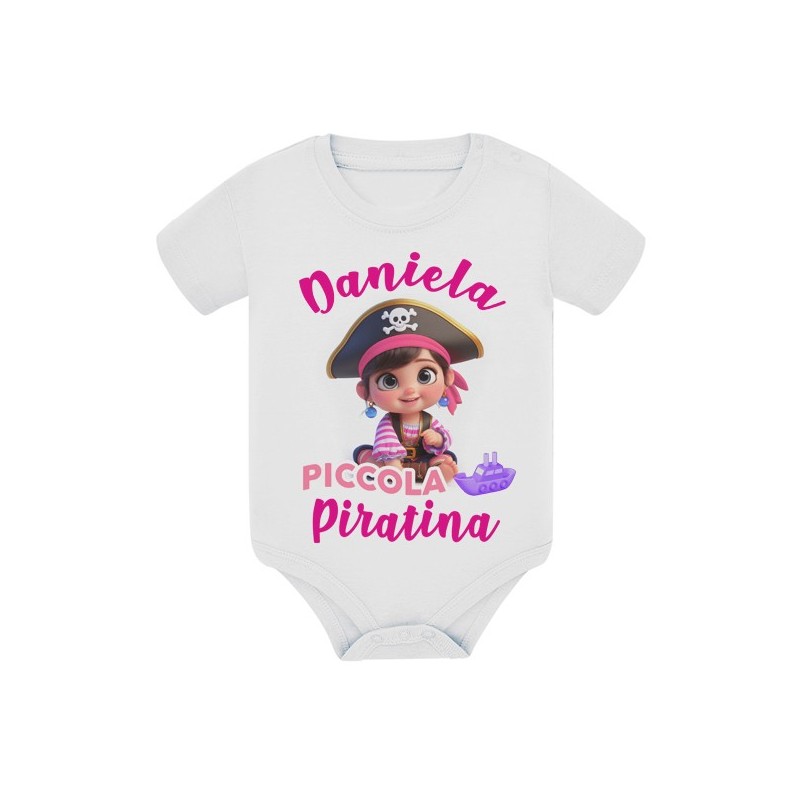 Body bimba Piccola Piratina! Personalizzato con il nome! Estate in barca!