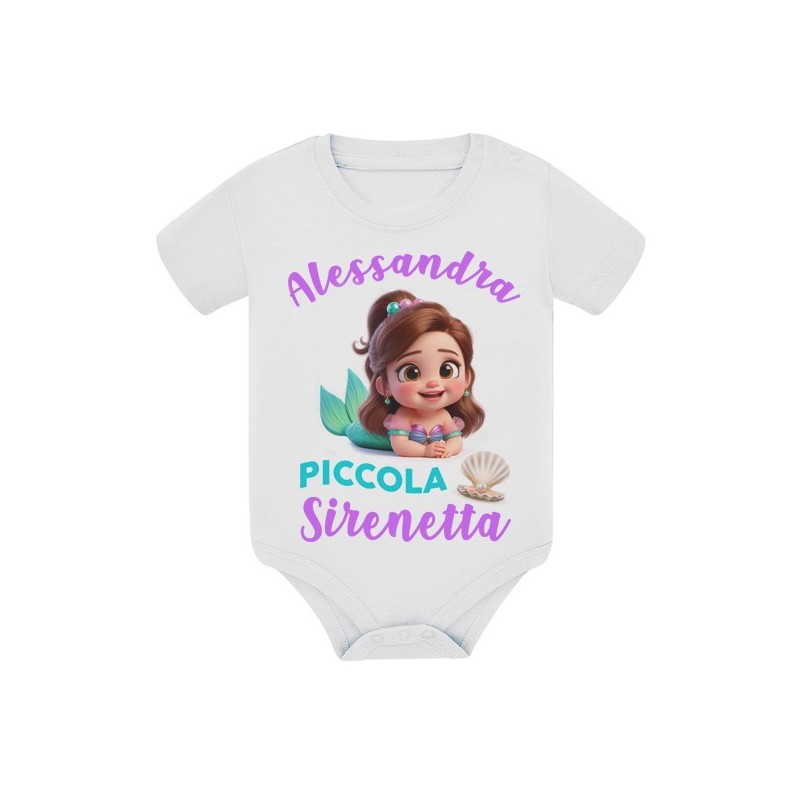 Body bimba Piccola Sirenetta! Personalizzato con il nome! Estate al mare!