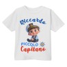 T-shirt Maglietta bimbo Piccolo Capitano! Personalizzata con il nome! Estate in barca!