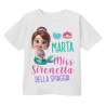 T-shirt Maglietta bimba Miss Sirenetta della spiaggia! Personalizzata con il nome! Estate al mare!