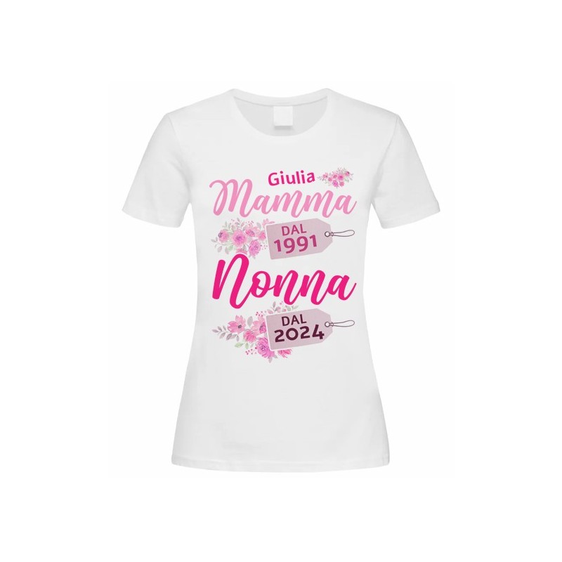 T-shirt Maglietta donna Mamma dal... Nonna dal... Personalizzata con nome e date!