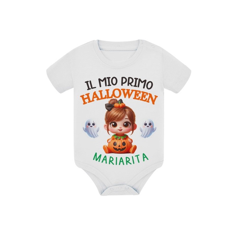 Body bimba Il mio primo Halloween! Personalizzato con il nome! Zucca carina!