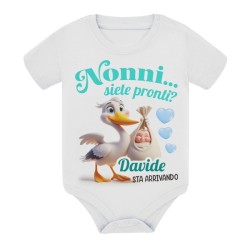 Body bimbo Annuncio Gravidanza: nonni, siete pronti? Personalizzato con nome o soprannome!