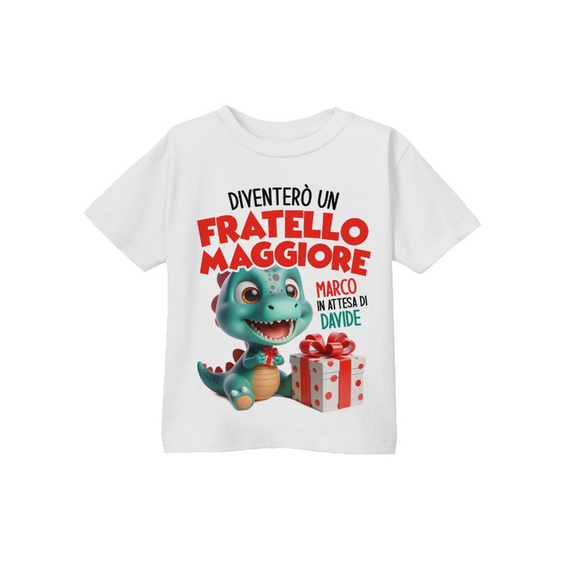 T-shirt Maglietta bimbo Diventerò un fratello maggiore! Personalizzata con i nomi!