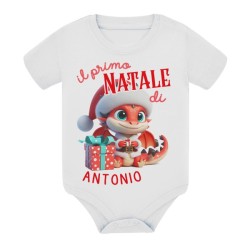 Body bimbo e bimba Il primo Natale! Personalizzato con nome! Draghetto!